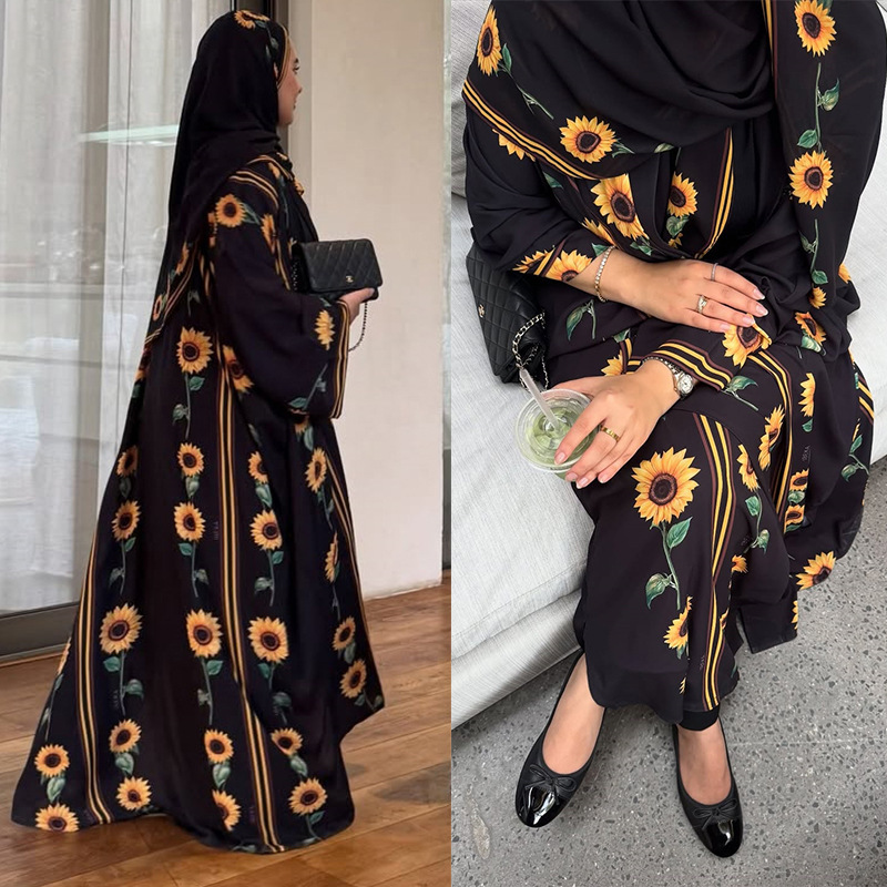 Street Fashion Dubai - Dubai hırka elbise, başörtüsü ile birlikte,