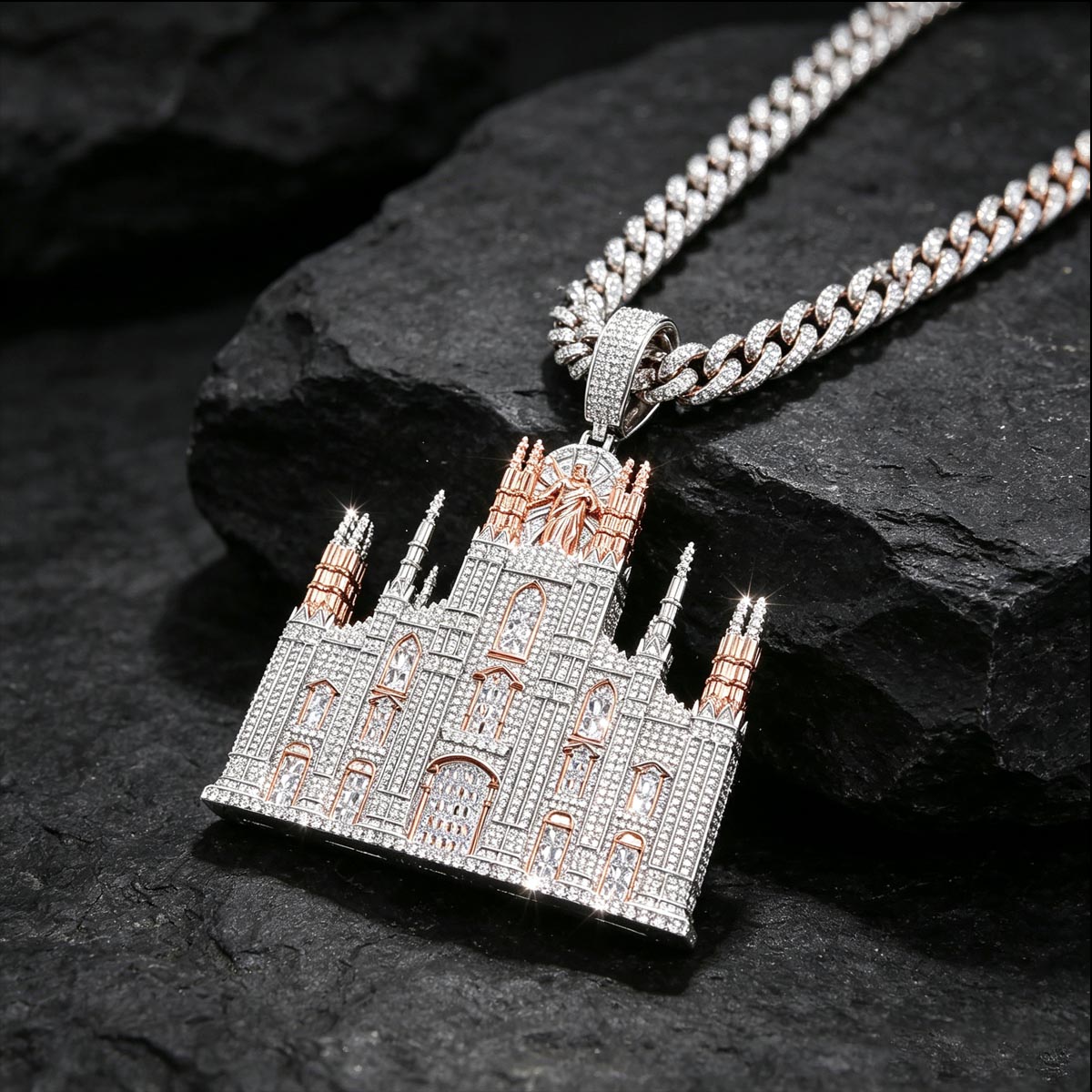Street Fashion Culture - CZ 18K Altın Kaplama, Dini İsa