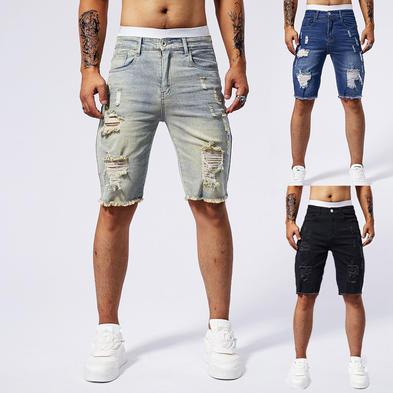 Street Fashion Men 2025 - 2025 yaz yeni erkek yırtık kot