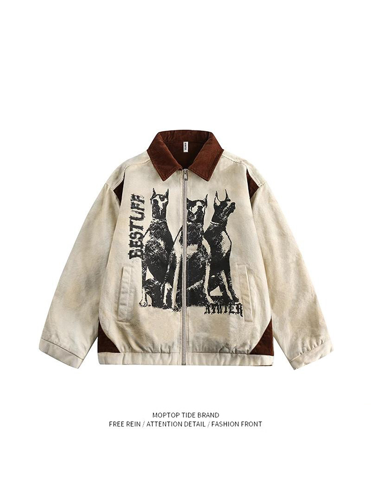 Street Fashion Culture - Amerikan Tarzı Vintage Kirli Kısa Ceket