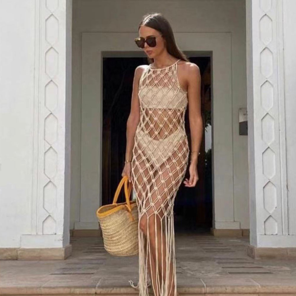 Street Fashion Runway - Beachapche kadın Balıkçı Yaka Uzun Püskül