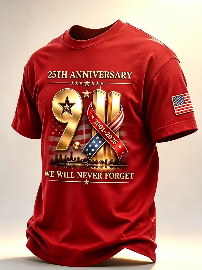 Street Fashion Usa - 911 25. Yıldönümü Erkek Tişörtü Asla