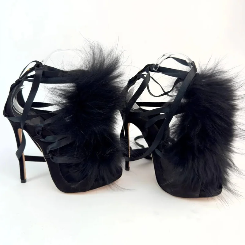 Kürk Bağcıklı Peep Toe Oyuklu  - Street Fashion Runway incelemesi ve fiyatı