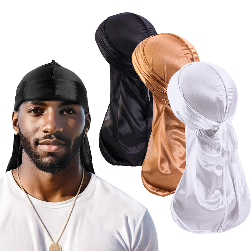 3 adet/grup Uzun Durag Ipek Sa - Street Fashion Hats incelemesi ve fiyatı