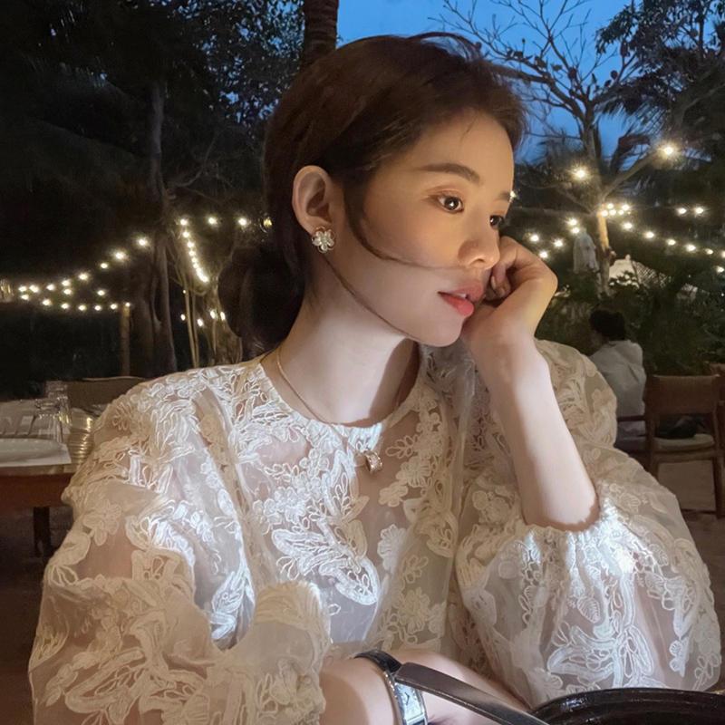 MEXZT Zarif Şeffaf Beyaz Gömle - Street Fashion Korea incelemesi ve fiyatı