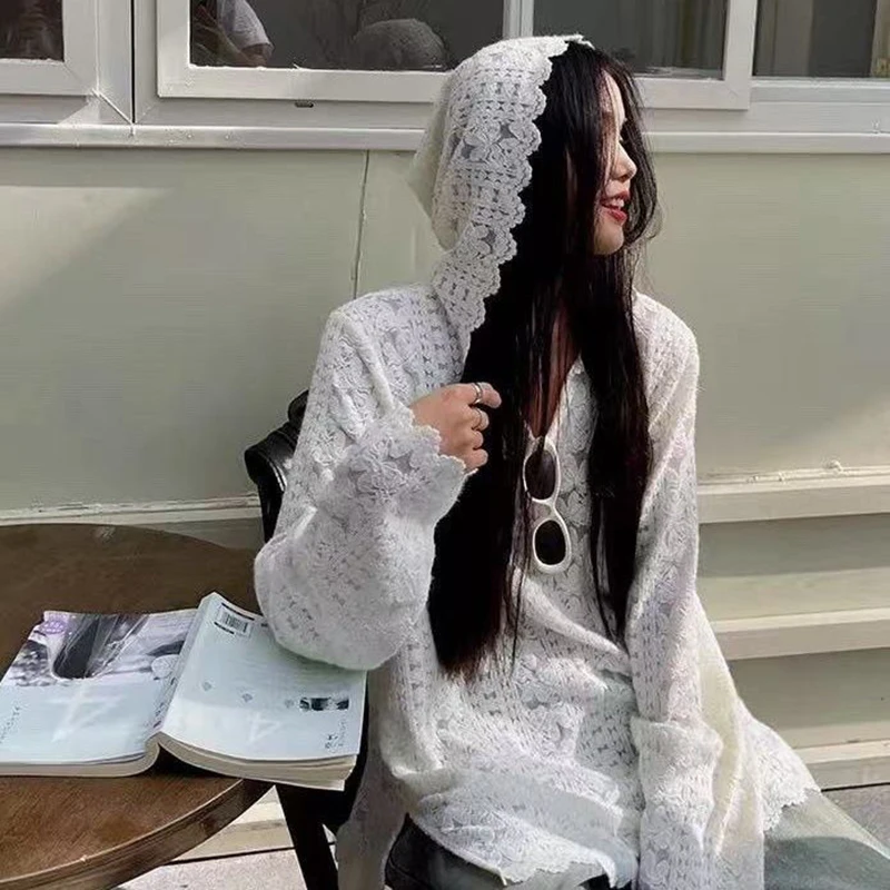 Y2K Dantel Kapşonlu Gömlek Kad - Street Fashion Korea incelemesi ve fiyatı