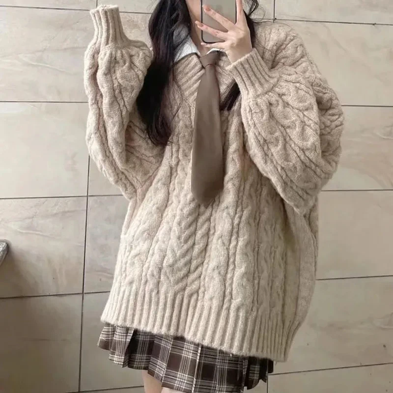 Fanan Kış Kadın Kazak Harajuku - Street Fashion Korea incelemesi ve fiyatı