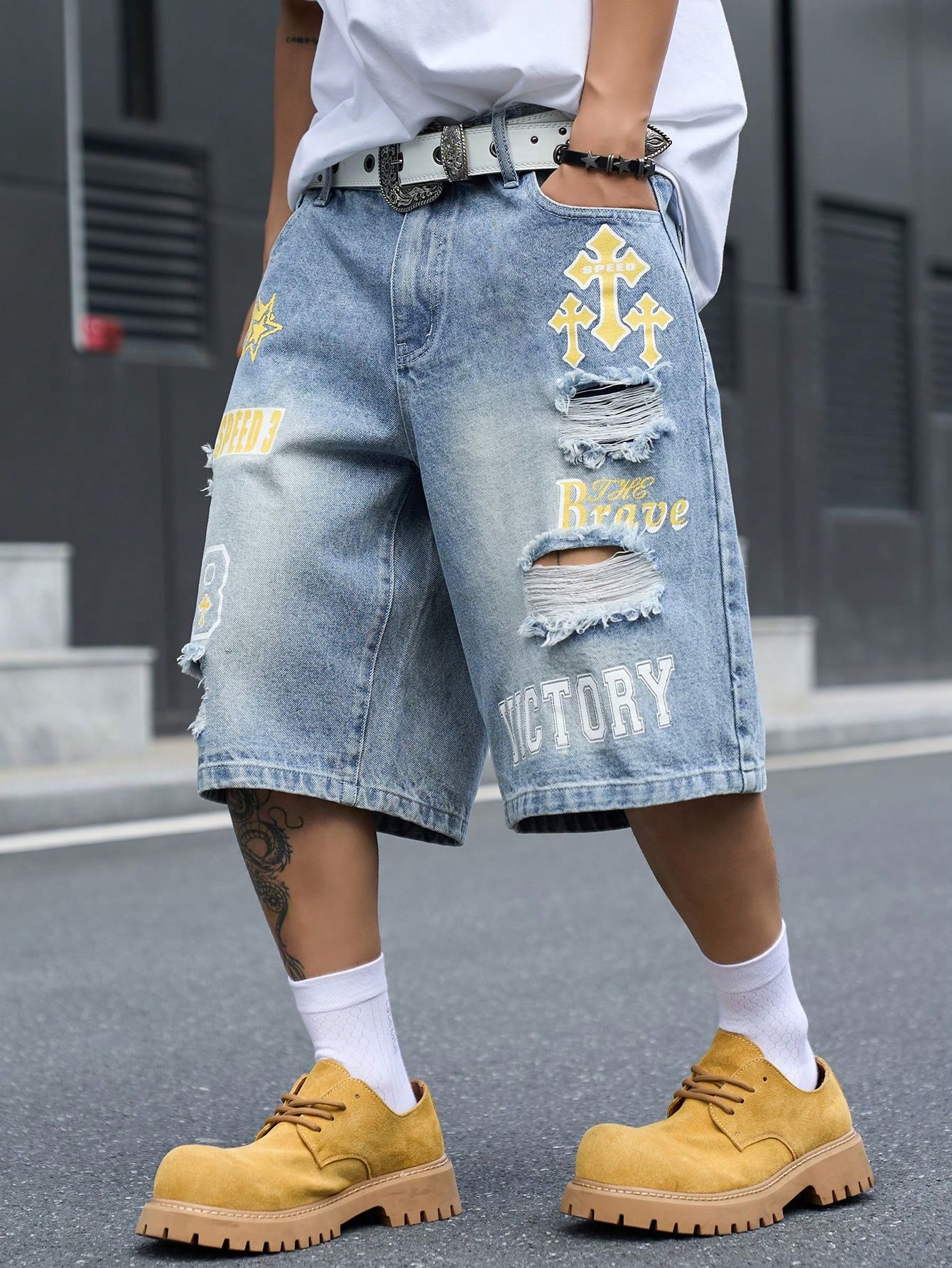 Erkek Bol Kesim Denim Bermuda  - Street Fashion Dance incelemesi ve fiyatı